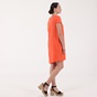 ATTRATTIVO-Γυναικείο λινό mini φόρεμα ATTRATTIVO πορτοκαλί