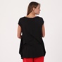 'ALE-Γυναικεία μακριά κοντομάνικη μπλούζα 'ALE μαύρη