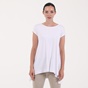 'ALE-Γυναικεία μακριά κοντομάνικη μπλούζα 'ALE λευκή