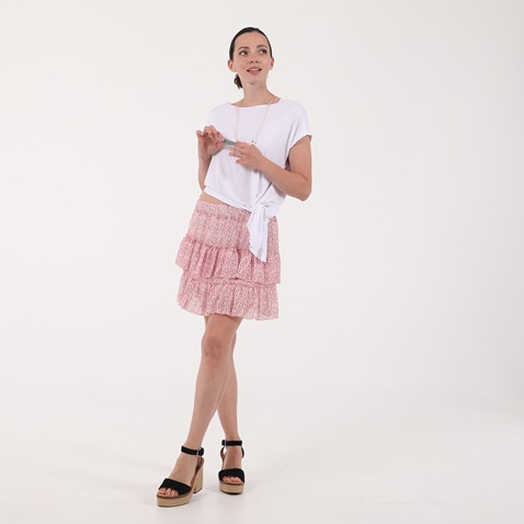 'ALE-Γυναικεία mini φούστα 'ALE ροζ λευκή floral