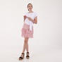 'ALE-Γυναικεία mini φούστα 'ALE ροζ λευκή floral