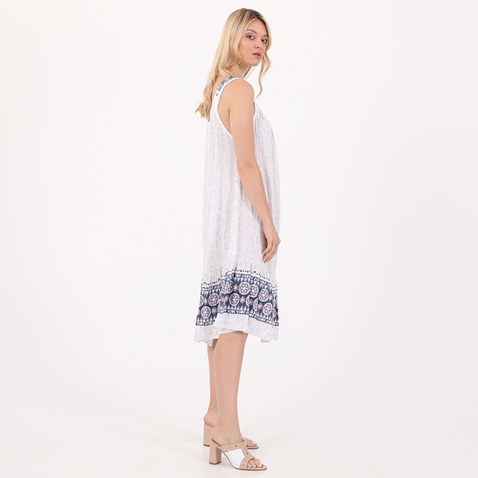 ATTRATTIVO-Γυναικείο αμάνικο φόρεμα ATTRATTIVO λευκό