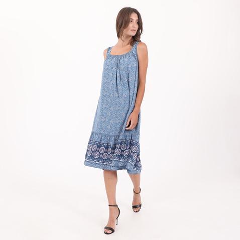 ATTRATTIVO-Γυναικείο αμάνικο mini φόρεμα ATTRATTIVO μπλε
