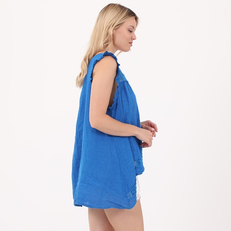 ATTRATTIVO-Γυναικεία αμάνικη μπλούζα ATTRATTIVO μπλε royal