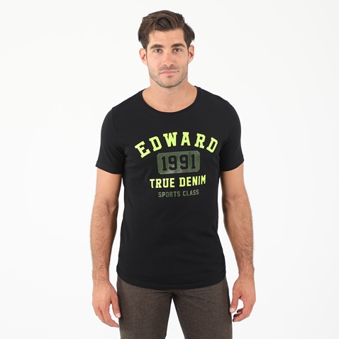 EDWARD JEANS-Ανδρικό t-shirt EDWARD JEANS TOWY μαύρο