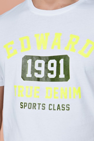 EDWARD JEANS-Ανδρικό t-shirt EDWARD JEANS MP-N-TOP-S20-019 TOWY λευκό