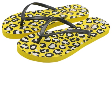 SUGARFREE-Γυναικείες σαγιονάρες SUGARFREE 881954 μαύρες κίτρινες leopard