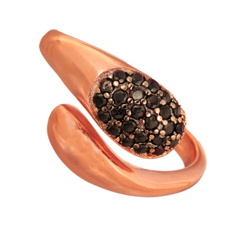 JEWELTUDE-Γυναικείο ασημένιο ρόζ επιχρυσωμένο δαχτυλίδι JEWELTUDE