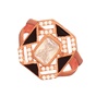 JEWELTUDE-Γυναικείο ασημένιο ρόζ δαχτυλίδι JEWELTUDE τεράγωνο