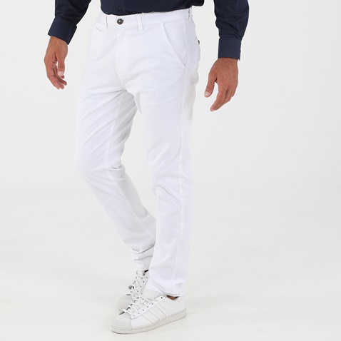 MARTIN & CO-Ανδρικό chino παντελόνι MARTIN & CO λευκό