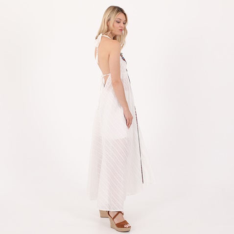 ATTRATTIVO-Γυναικείο μακρύ φόρεμα ATTRATTIVO λευκό