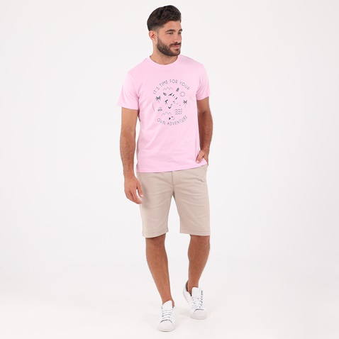 DORS-Ανδρικό t-shirt DORS ροζ