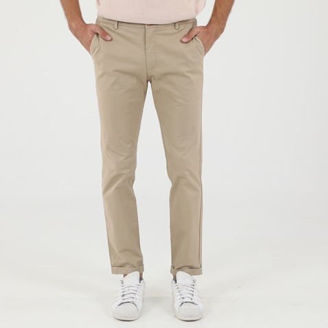 DIRTY LAUNDRY-Ανδρικό chino παντελόνι DIRTY LAUNDRY DLMP1820F SLIM FIT μπεζ