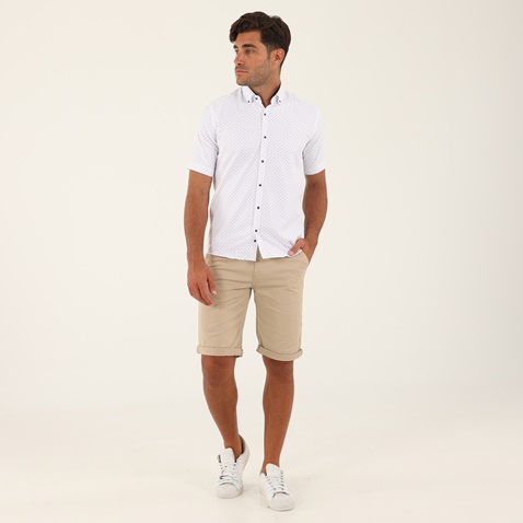 MARTIN & CO-Ανδρικό κοντομάνικο πουκάμισο MARTIN & CO 511-1420 SLIM FIT λευκό