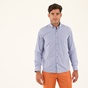 MARTIN & CO-Ανδρικό πουκάμισο MARTIN & CO SLIM FIT καρό μπλε λευκό