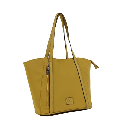 VQF ITALIA-Γυναικεία τσάντα ώμου VQF POLO LINE 1929 κίτρινη