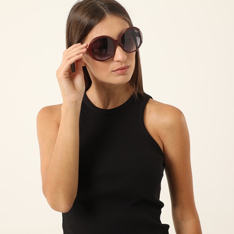 FOLLI FOLLIE-Γυναικεία χειροποίητα oversized γυαλιά ηλίου μάσκα FOLLI FOLLIE ματ μπορντώ