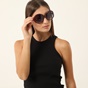 FOLLI FOLLIE-Γυναικεία χειροποίητα oversized γυαλιά ηλίου μάσκα FOLLI FOLLIE ματ μπορντώ