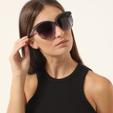 FOLLI FOLLIE-Γυναικεία χειροποίητα γυαλιά ηλίου FOLLI FOLLIE cat eye μαύρα μοβ