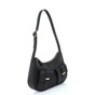 FOLLI FOLLIE-Γυναικεία δερμάτινη τσάντα ώμου FOLLI FOLLIE Harmony μαύρη