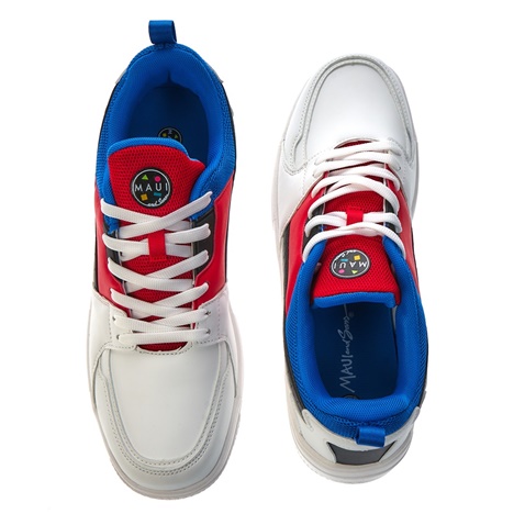 MAUI-Ανδρικά παπούτσια sneakers MAUI 3165480002 ANER FS MF UN KLH 22 λευκά κόκκινα μπλε