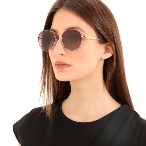 FOLLI FOLLIE-Γυναικεία γυαλιά ηλίου FOLLI FOLLIE στρογγυλά μεταλλικά καφέ