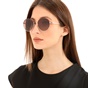FOLLI FOLLIE-Γυναικεία γυαλιά ηλίου FOLLI FOLLIE στρογγυλά μεταλλικά καφέ