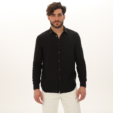 DIESEL-Ανδρικό πουκάμισο DIESEL 00SGNS-0EAVG μαύρο