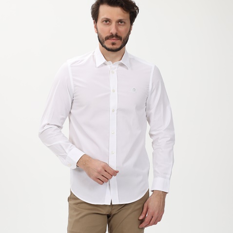 DIESEL-Ανδρικό πουκάμισο DIESEL 00SHYK-0DAUU λευκό