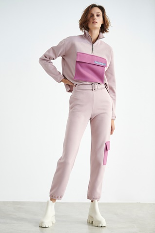 SUGARFREE-Γυναικεία cropped φούτερ μπλούζα SUGARFREE 21832017 ροζ