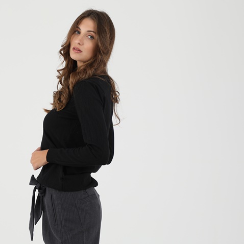 ATTRATTIVO-Γυναικεία πλεκτή μπλούζα ATTRATTIVO μαύρη