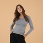 ATTRATTIVO-Γυναικεία πλεκτή μπλούζα ATTRATTIVO 9P20303F γκρι