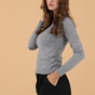 ATTRATTIVO-Γυναικεία πλεκτή μπλούζα ATTRATTIVO 9P20303F γκρι