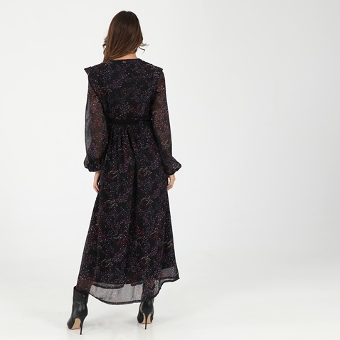 'ALE-Γυναικείο μακρύ φόρεμα 'ALE μαύρο floral