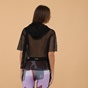 BODYTALK-Γυναικεία κοντομάνικη φούτερ μπλούζα BODYTALK BITCHIN' μαύρη