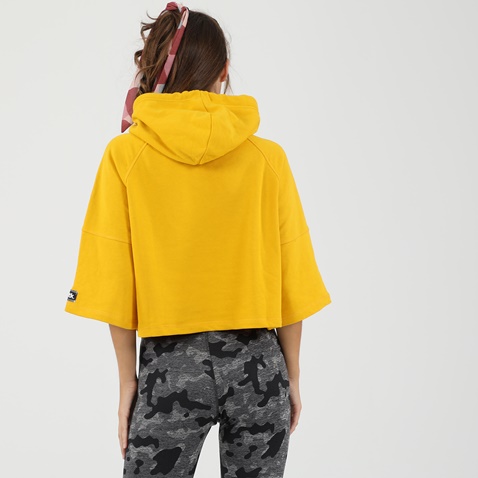 BODYTALK-Γυναικεία cropped φούτερ μπλούζα BODYTALK SUNFLOWER κίτρινη