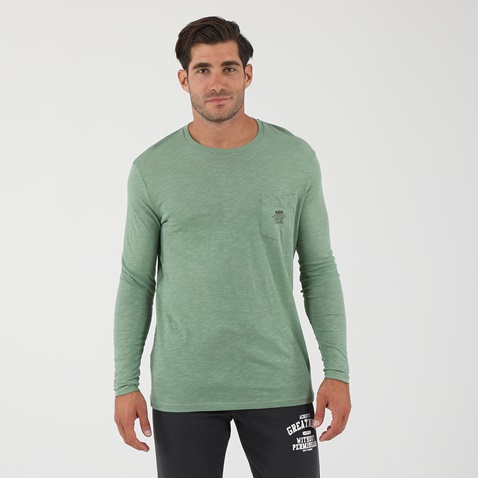 BODYTALK-Ανδρική μπλούζα μακρυμάνικη BODYTALK πράσινη