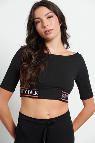 BODYTALK-Γυναικεία cropped top BODYTALK 1222-904720 μαύρο