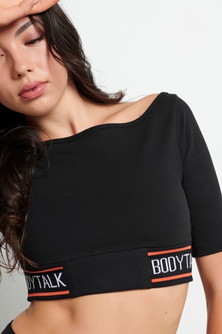 BODYTALK-Γυναικεία cropped top BODYTALK 1222-904720 μαύρο