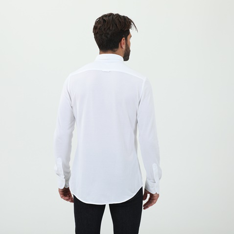 GANT-Ανδρικό πουκάμισο GANT 3002562 3002562 TP SLIM PIQUE BD λευκό