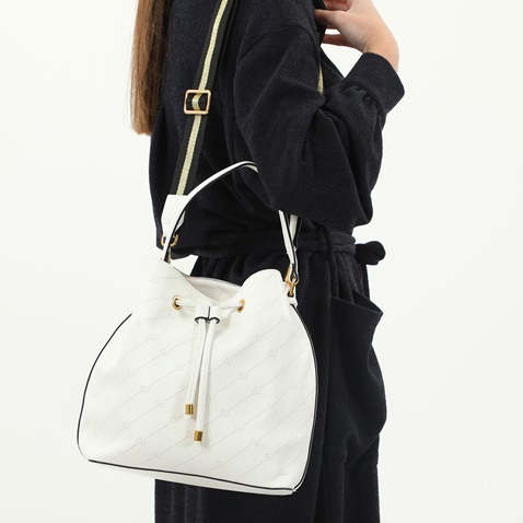 GAUDI-Γυναικεία τσάντα πουγκί GAUDI  GBG.1S1.083.008 λευκή