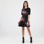 TED BAKER-Γυναικείο mini φόρεμα TED BAKER 245889 ZALENA μαύρο floral