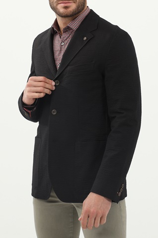 TED BAKER-Ανδρικό σακάκι blazer TED BAKER 252044 SEERSUCKER μαύρο