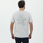 TED BAKER-Ανδρικό t-shirt TED BAKER 252446 SS PALM TREE GRAPHIC γκρι μελανζέ