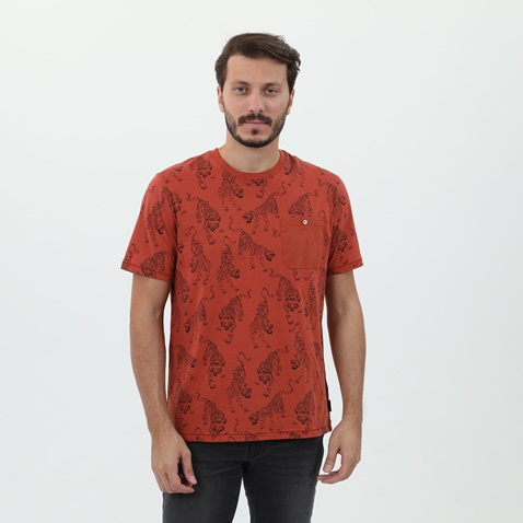 TED BAKER-Ανδρικό t-shirt TED BAKER 252447 PRINTED πορτοκαλί