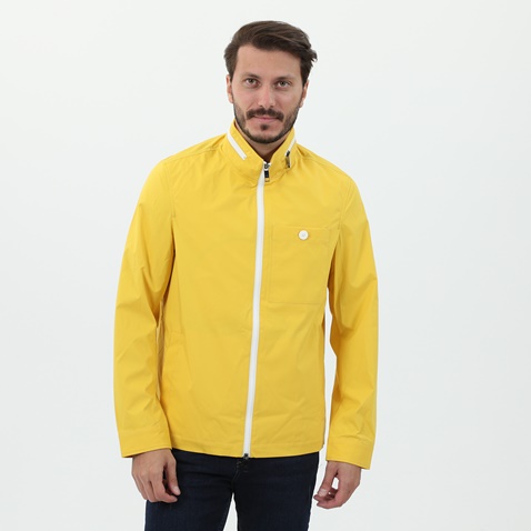 TED BAKER-Ανδρικό ελαφρύ jacket TED BAKER Barklee 252458 PLAIN ZIP κίτρινο
