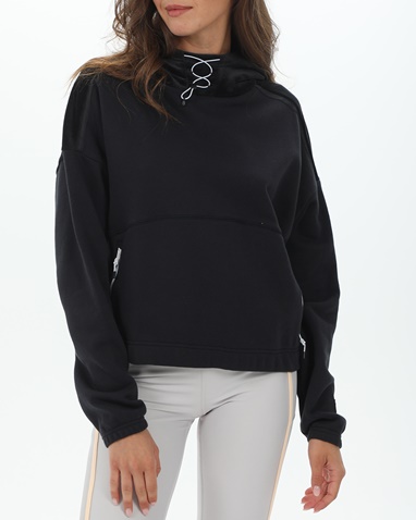 UNDER ARMOUR-Γυναικεία cropped φούτερ μπλούζα UNDER ARMOUR 1373975 UA Journey Fleece Hoodie μαύρη