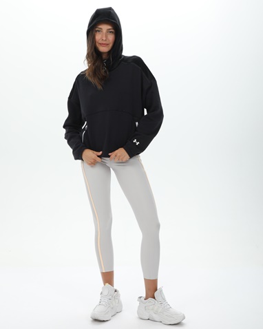 UNDER ARMOUR-Γυναικεία cropped φούτερ μπλούζα UNDER ARMOUR 1373975 UA Journey Fleece Hoodie μαύρη