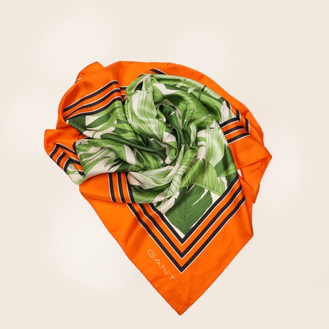 GANT-Γυναικείο μαντήλι GANT G4920138 PALM BREEZE SILK πορτοκαλί πράσινο