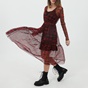 GAUDI-Γυναικείο φόρεμα GAUDI ABITO+SOTTOVESTE κόκκινο μαύρο